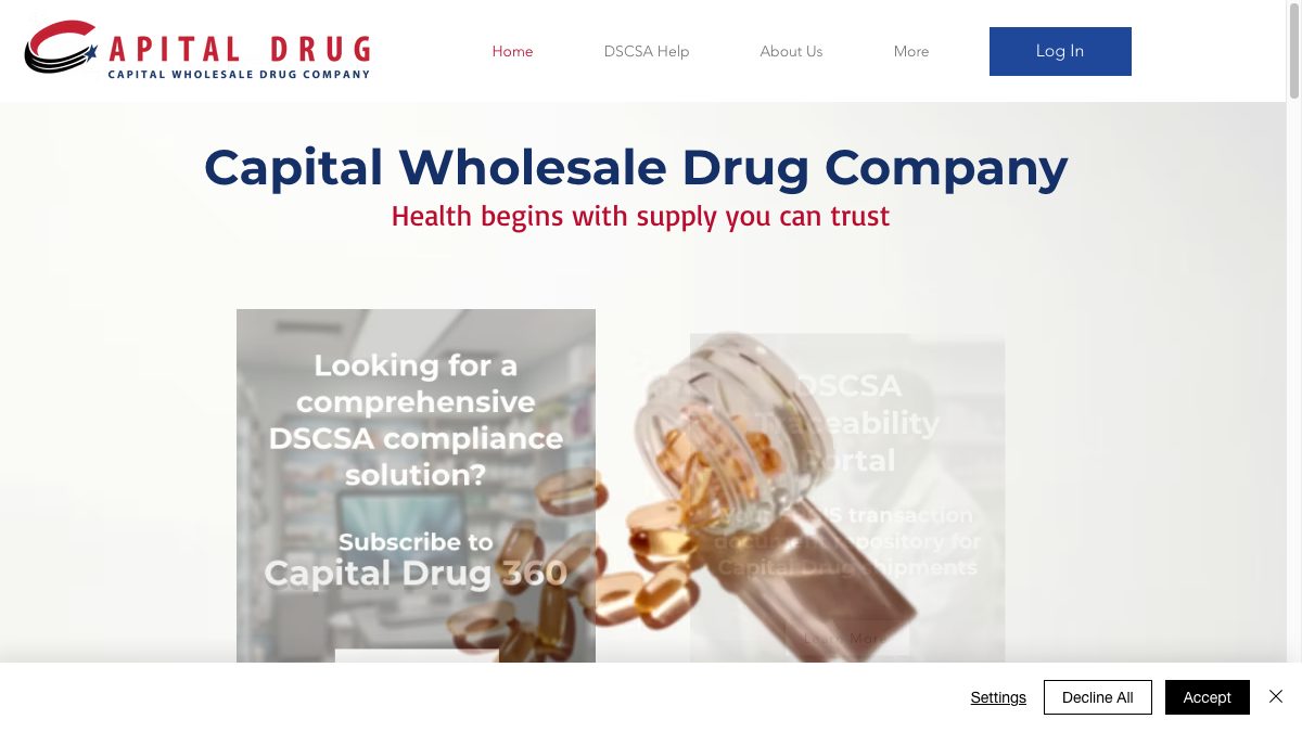 Capital Drug website preview