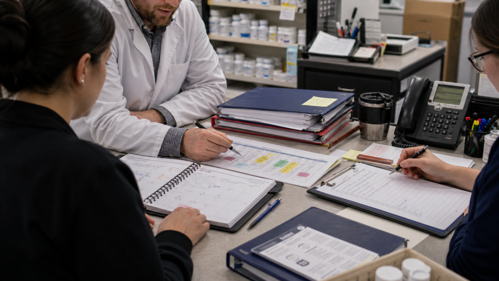 Clinical Services editorial featured image for Building Clinical Services Around Real Pharmacy Capacity, showing a realistic pharmacy operations scene