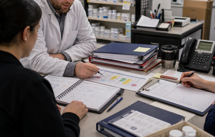 Clinical Services editorial featured image for Building Clinical Services Around Real Pharmacy Capacity, showing a realistic pharmacy operations scene