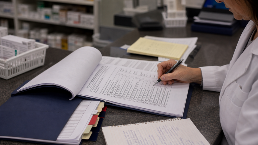 Compliance editorial featured image for Common Compliance Blind Spots Independent Pharmacies Should Review, showing a realistic pharmacy operations scene