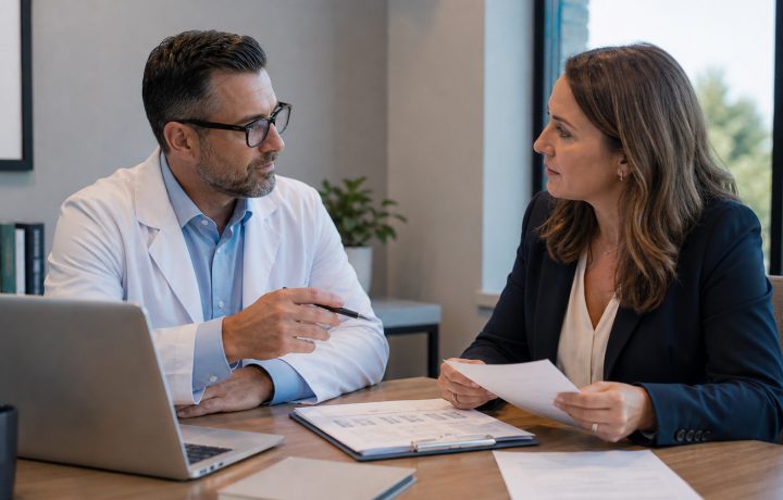 A realistic editorial image representing self-funded employer pharmacy partnerships for independent pharmacy professionals.