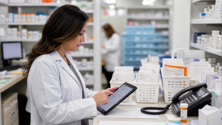 A realistic editorial image representing adherence risk programs for independent pharmacy professionals.