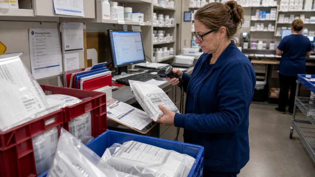 DSCSA editorial featured image for DSCSA Readiness Is Now an Operational Issue for Pharmacies, showing a realistic pharmacy operations scene