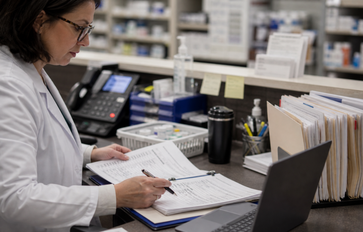 Compliance editorial featured image for How Better Documentation Can Reduce Pharmacy Risk, showing a realistic pharmacy operations scene