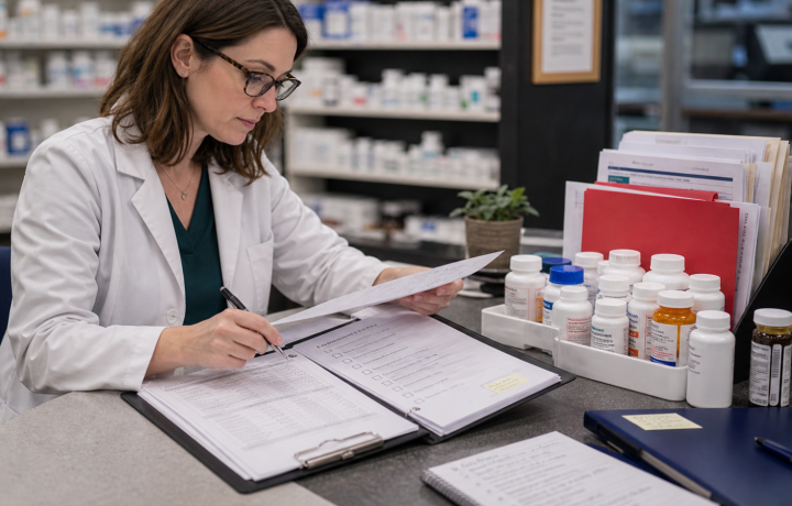 Clinical Services editorial featured image for How Pharmacies Can Identify Patients Who Need More Support, showing a realistic pharmacy operations scene