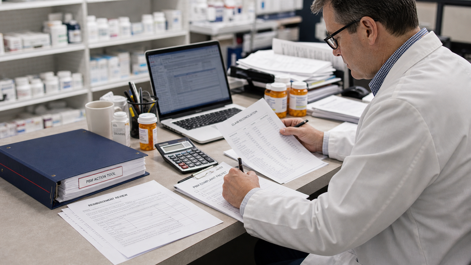 Independent pharmacy PBM Action Tool featured image showing reimbursement documentation and complaint packet preparation