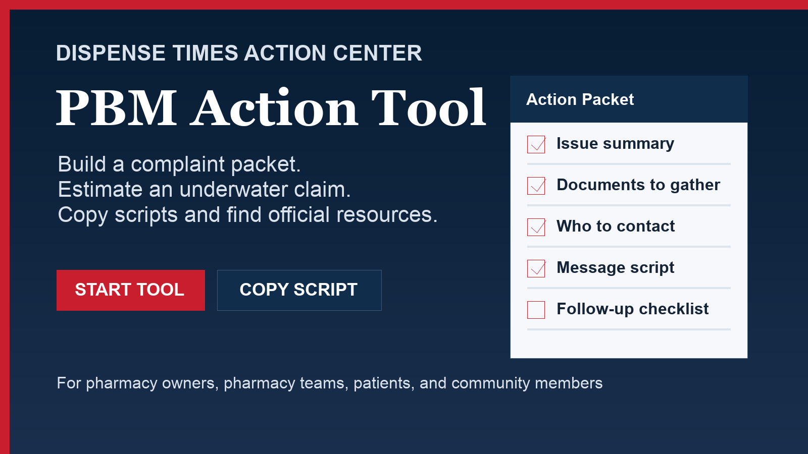 PBM Action Tool social preview graphic