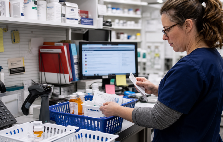 Automation editorial featured image for Pharmacy Automation Opportunities That Save Staff Time, showing a realistic pharmacy operations scene