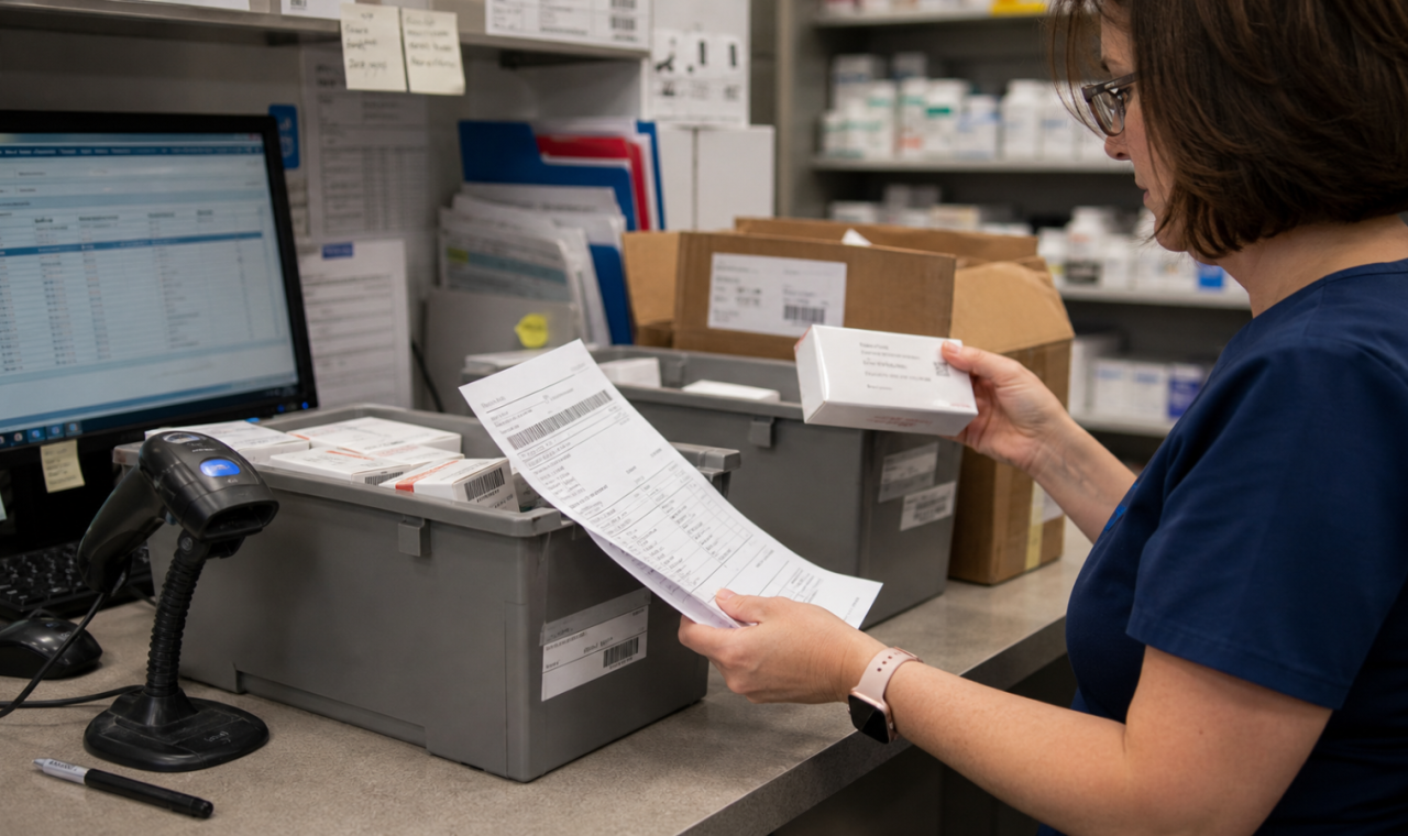 DSCSA editorial featured image for What Independent Pharmacies Should Review in Their DSCSA Workflow, showing a realistic pharmacy operations scene