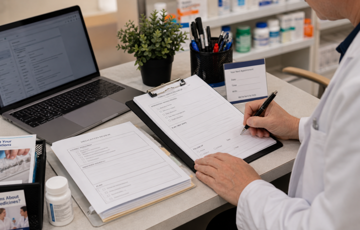 Clinical Services editorial featured image for Why Documentation Matters for Pharmacy Clinical Programs, showing a realistic pharmacy operations scene